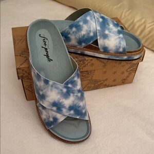 Free People Cloudy Blue Slide Sandals